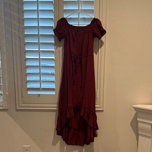 Elegant Burgundy Dress